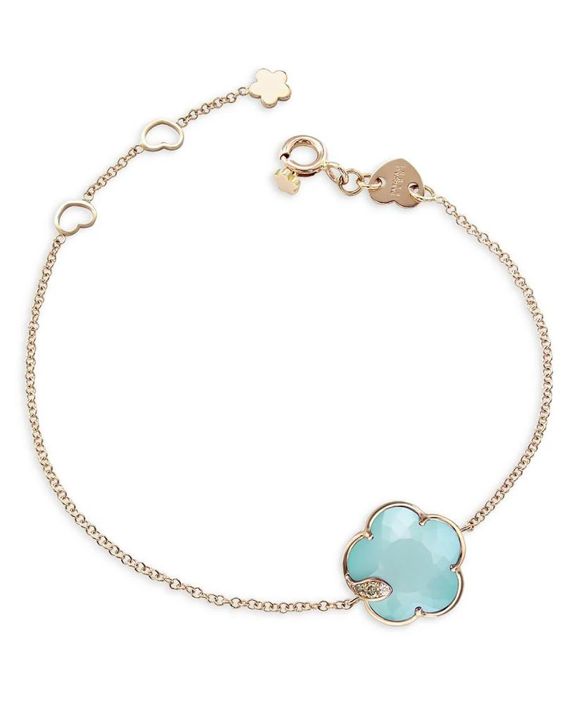 Pasquale Bruni 18K Rose Gold Petit Joli Turquoise & White Moonstone Doublet & Diamond Bracelet 1