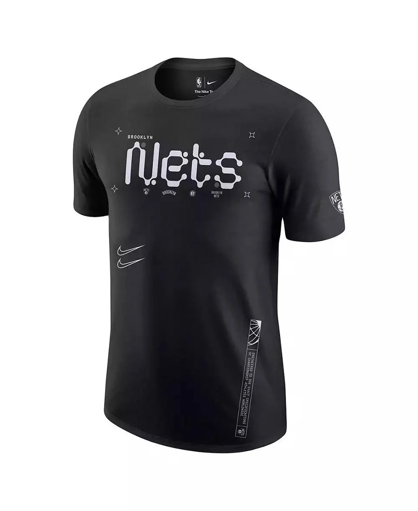 NIKE Men's Black Brooklyn Nets Courtside Air Traffic Control Max90 T-shirt 2