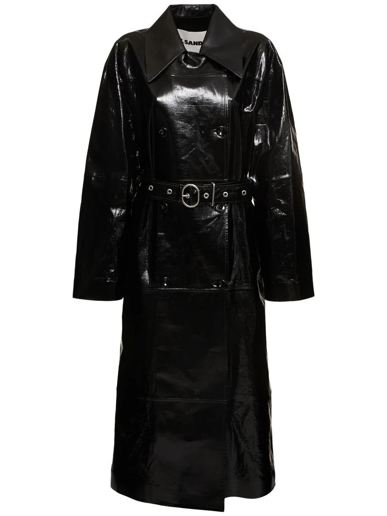Jil Sander Coated Linen Long Trench Coat 1