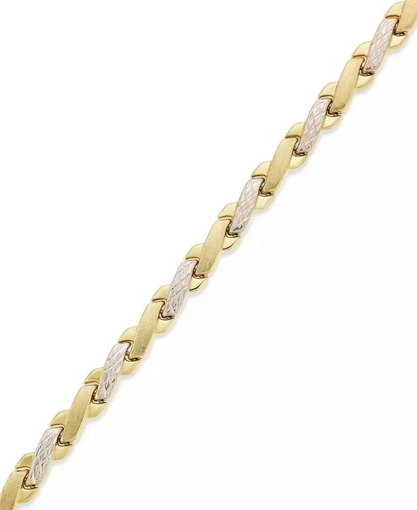 Macy
s 10k Gold and White Gold Bracelet, Two-Tone X Bracelet