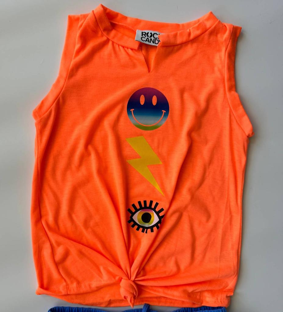 Rock & Candy Girls Icon Tank In Neon Orange