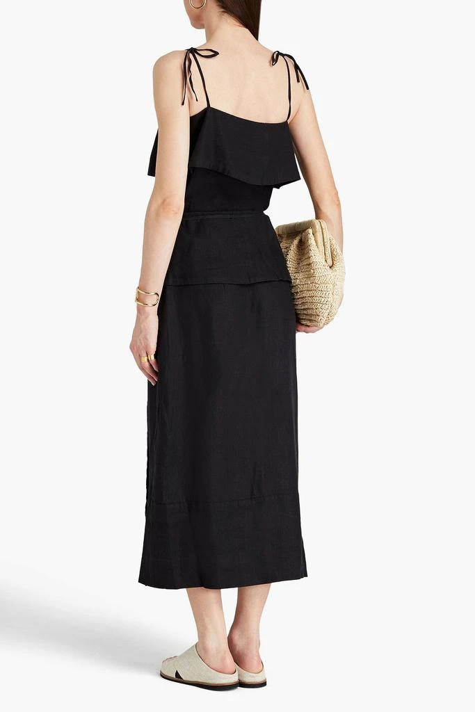 BY MALENE BIRGER Maunaloa wrap-effect slub linen camisole 3