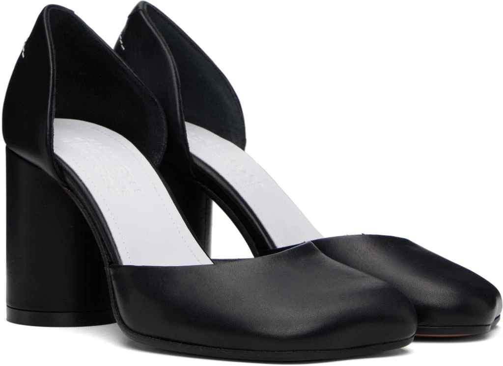 MM6 Black Shiny Vegetable Tanned Leather Court Heels 4