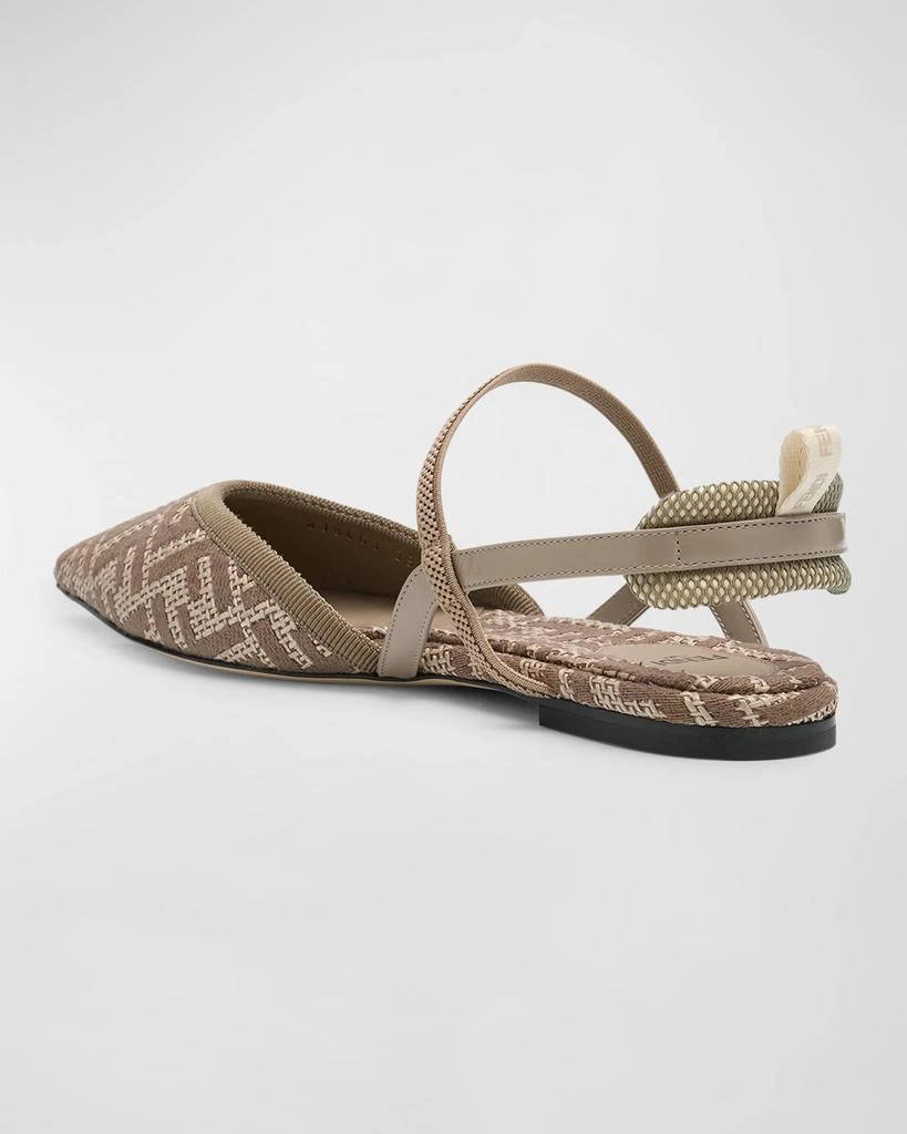Fendi Colibri Lite FF Raffia Slingback Flats 5