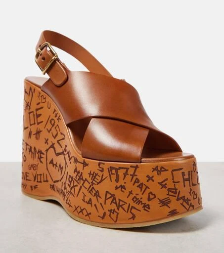 Chloé Maxime leather wedge sandals 5