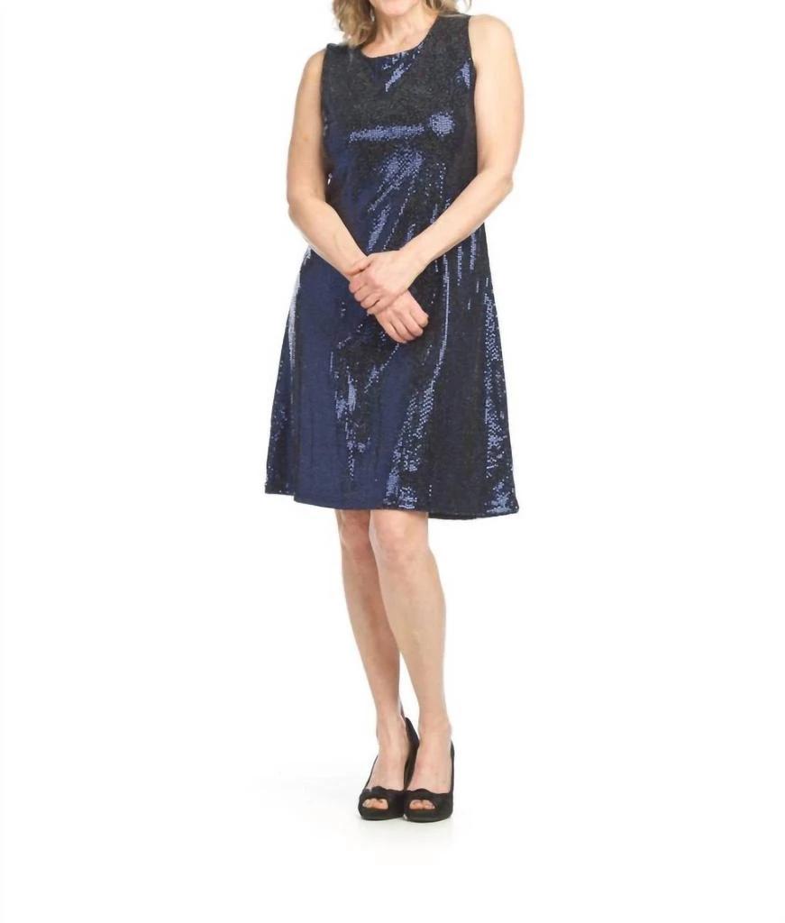 Papillon Sequin Dress In Navy 1
