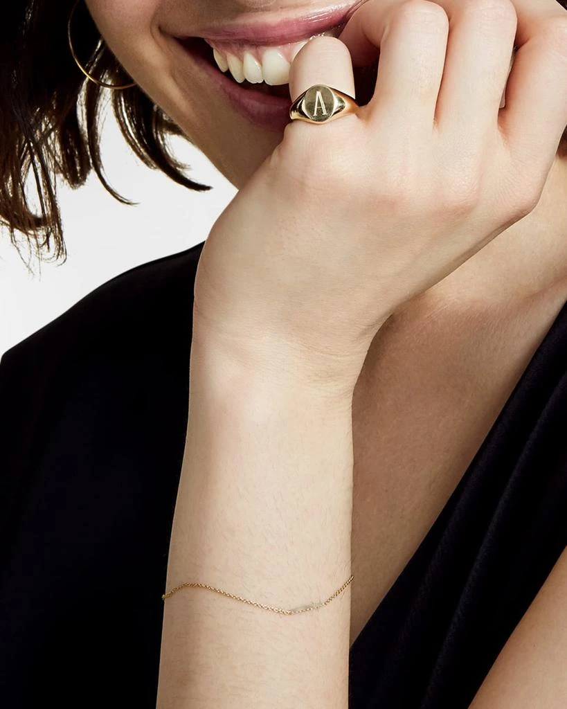Sarah Chloe 14K Gold Lana Monogrammed Oval Signet Ring, Petite 4