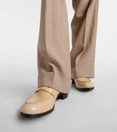 The Row Vera leather loafer pumps 7