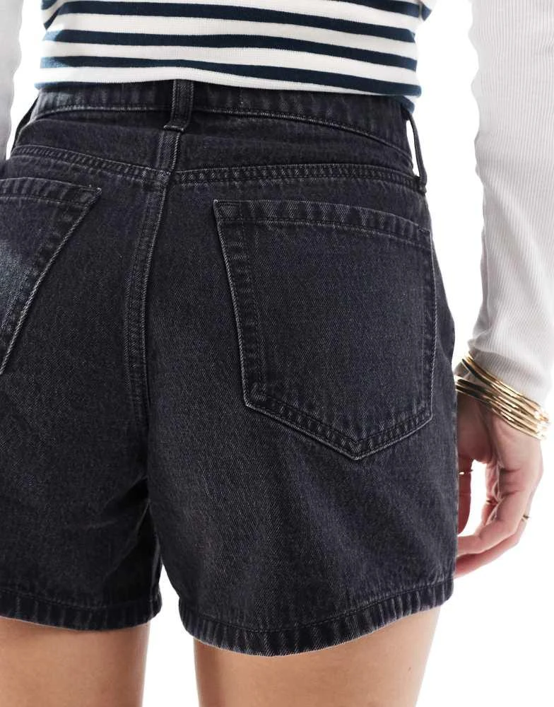 HOLLISTER Hollister high waist relaxed denim short in washed black 4