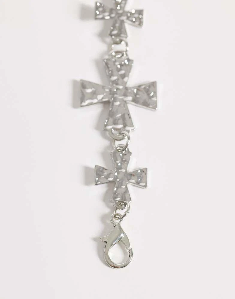My Accessories My Accessories curve chain belt with crosses in silver 2