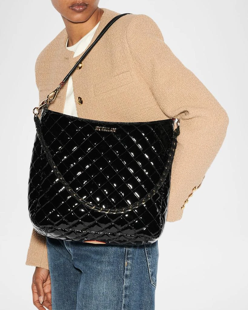 MZ Wallace Crosby Quilted Patent Leather Hobo Bag 2