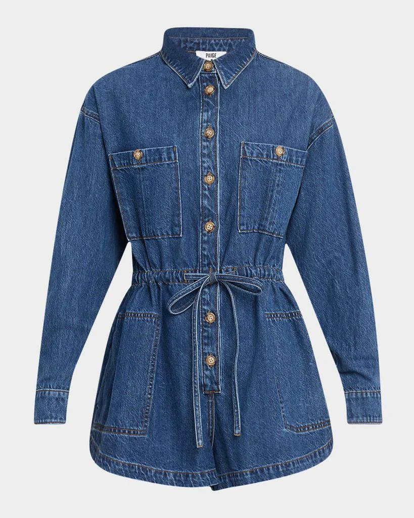 Paige Madigan Long-Sleeve Denim Romper 1