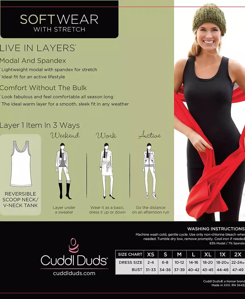 Cuddl Duds Plus Size Softwear with Stretch Reversible Tank Top 7