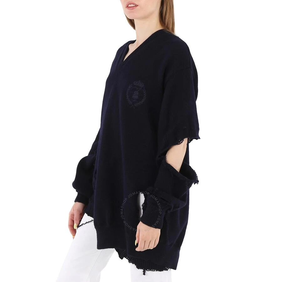 Balenciaga Navy Cut-Out Crewneck Knitted Jumper 3