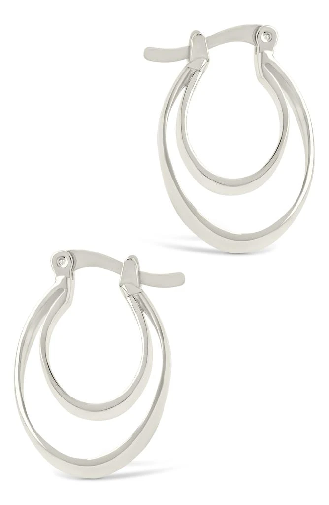 Sterling Forever Frankie Double Hoop Earrings 3