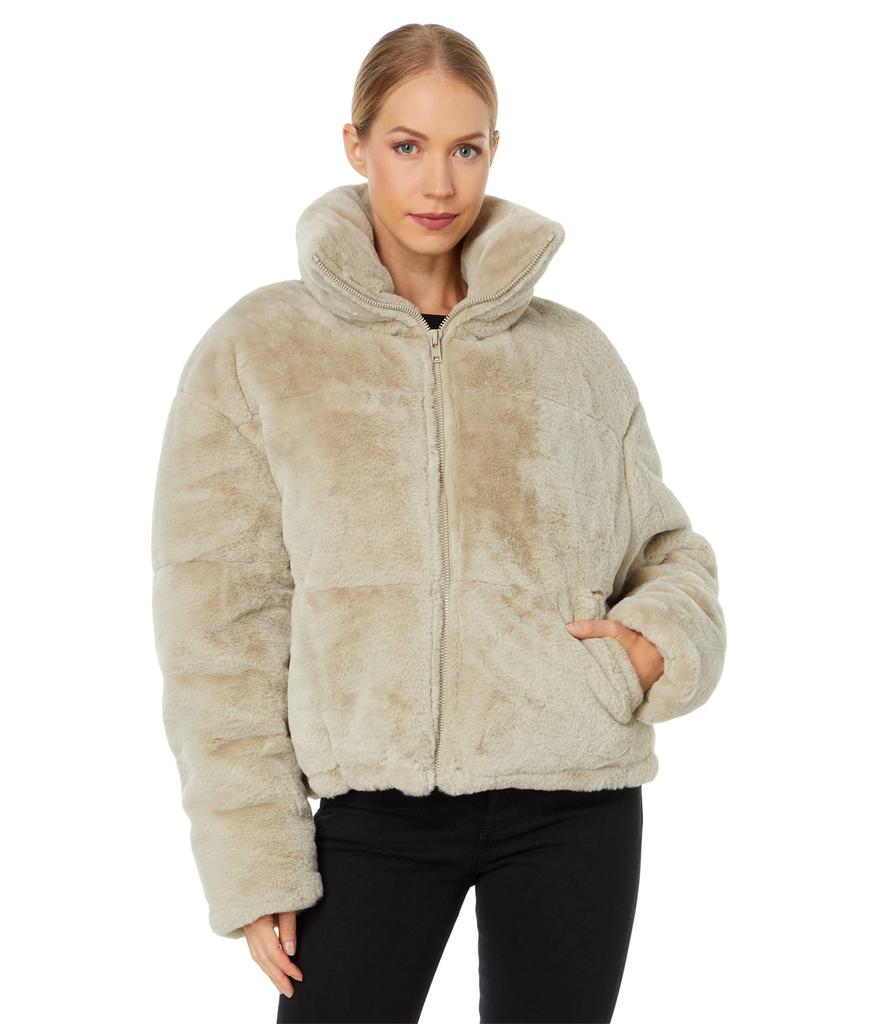 APPARIS Billie Zip Front Short Faux Fur Coat