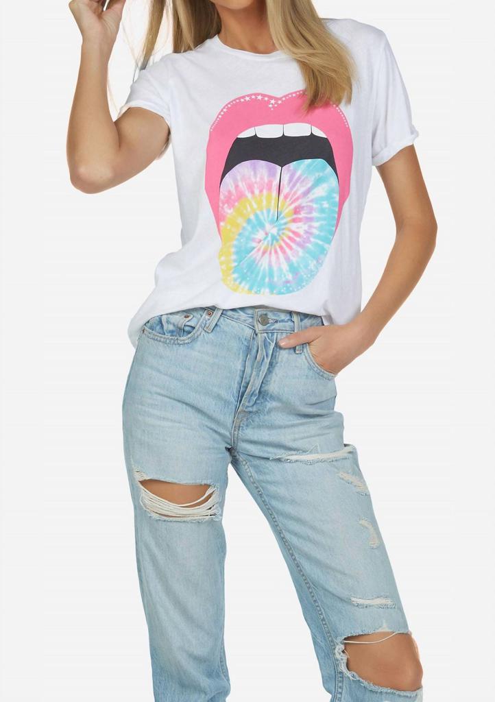 Lauren Moshi Edda Tie Dye Tee In White