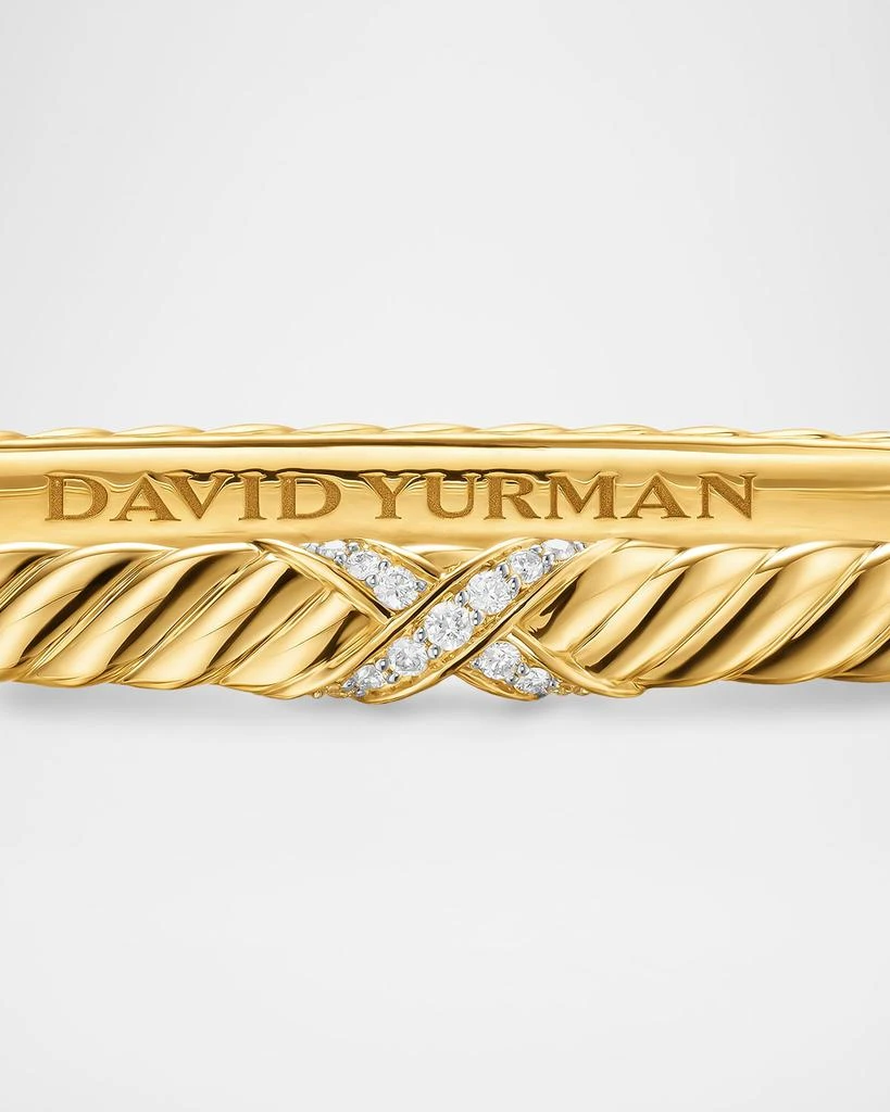 David Yurman Sculpted Cable X Bracelet with Diamonds in 18K Gold, 4.6mm 4