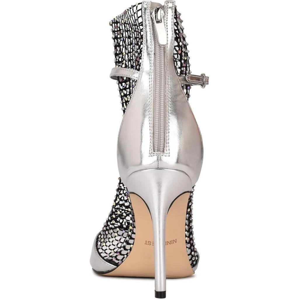 Nine West Imery Womens Fishnet Rhinestone Ankle Boots 3