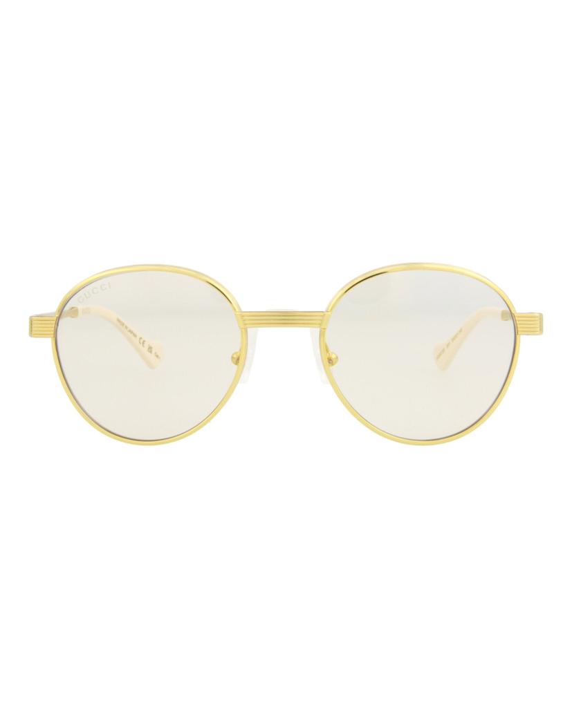 Gucci Round-Frame Metal Sunglasses