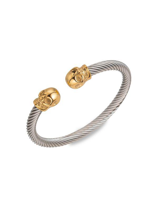 Eye Candy LA Mateo Titanium Skull Cuff Bracelet