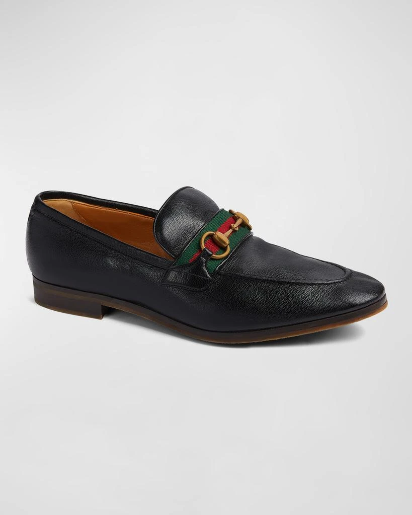 Gucci Men's Paride Web Stripe Bit Loafers 2