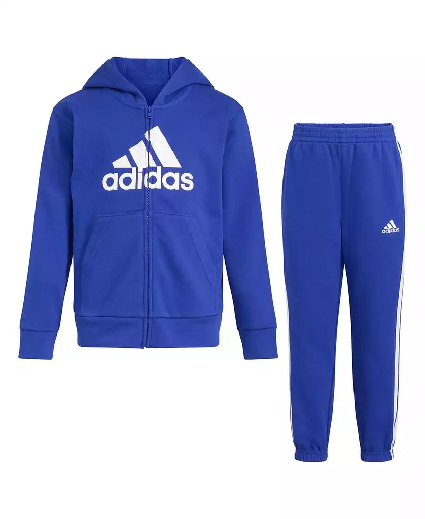 Adidas Little & Toddler Boys Two-Piece Hooded Fleece Jacket Jogger Set 5