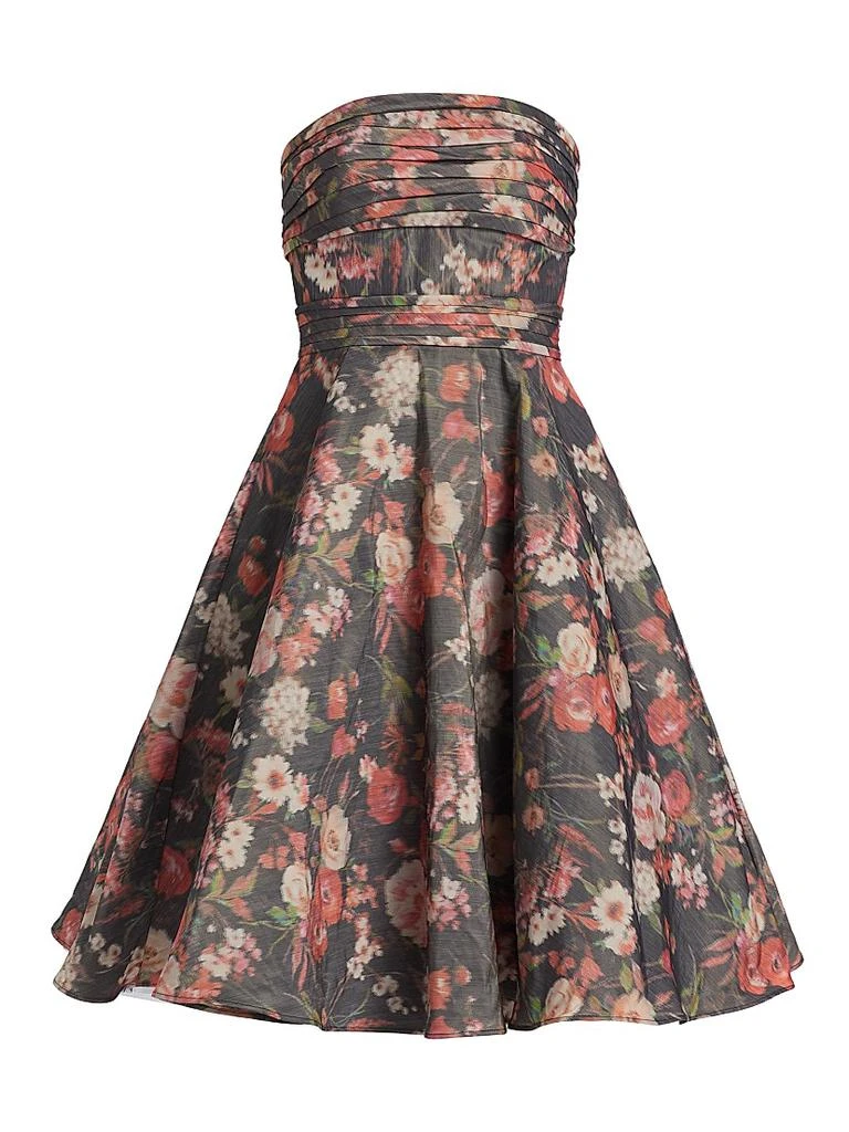 Pamella Roland Floral Taffeta Cocktail Dress 1