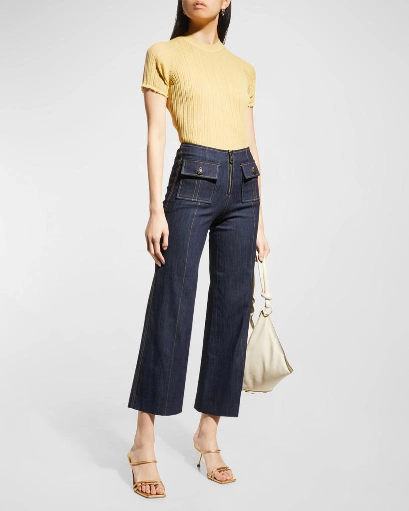 Cinq a Sept Azure Wide-Leg Stitched Pants 2