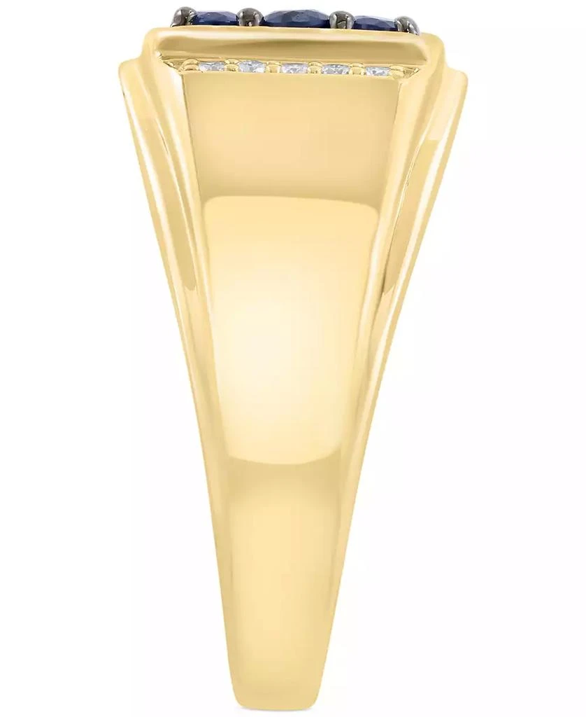 Effy EFFY® Men
s Sapphire (1-1/10 ct. t.w.) 
Diamond (1/8 ct. t.w.) Cluster Ring in 14k Gold 4