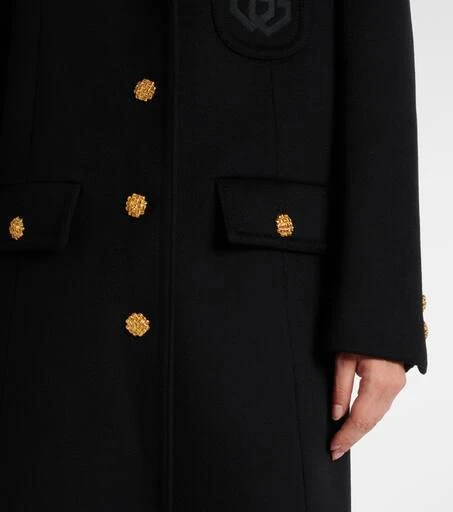Gucci Double G embroidered wool coat 5