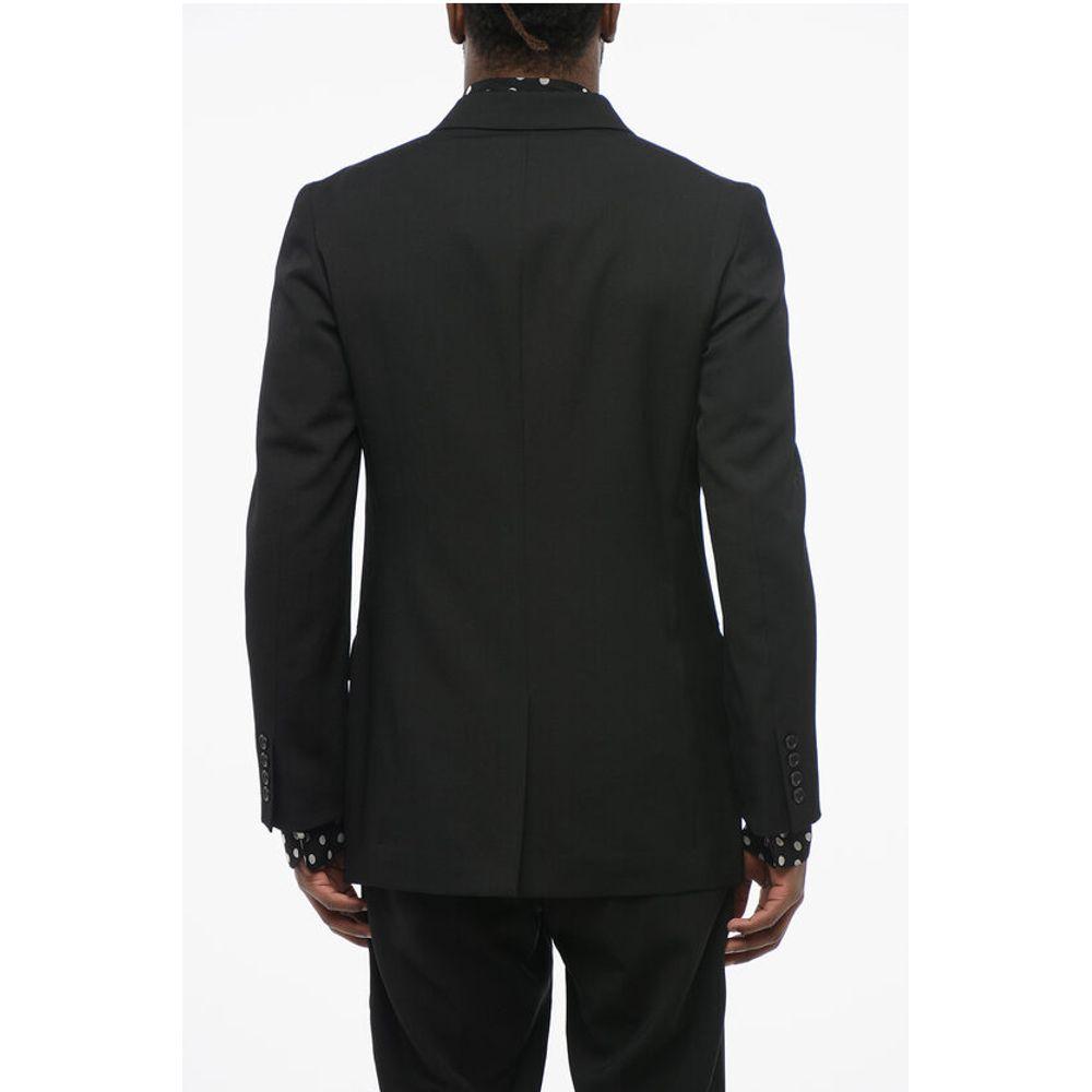 YOHJI YAMAMOTO Half-lined Wool Blazer with Peak Men's Lapel