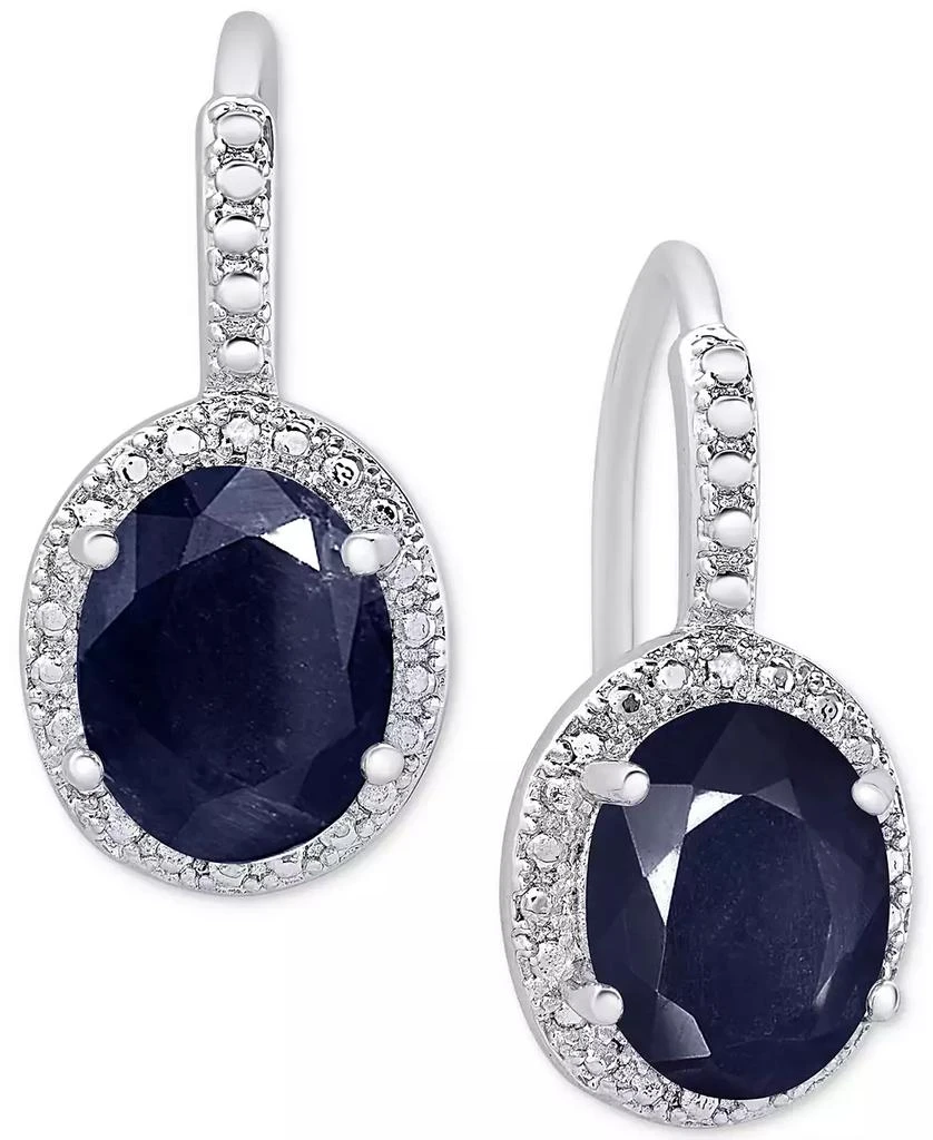 Macy's Amethyst (2-2/5 ct. t.w.) and Diamond Accent Drop Earrings in Sterling Silver 1
