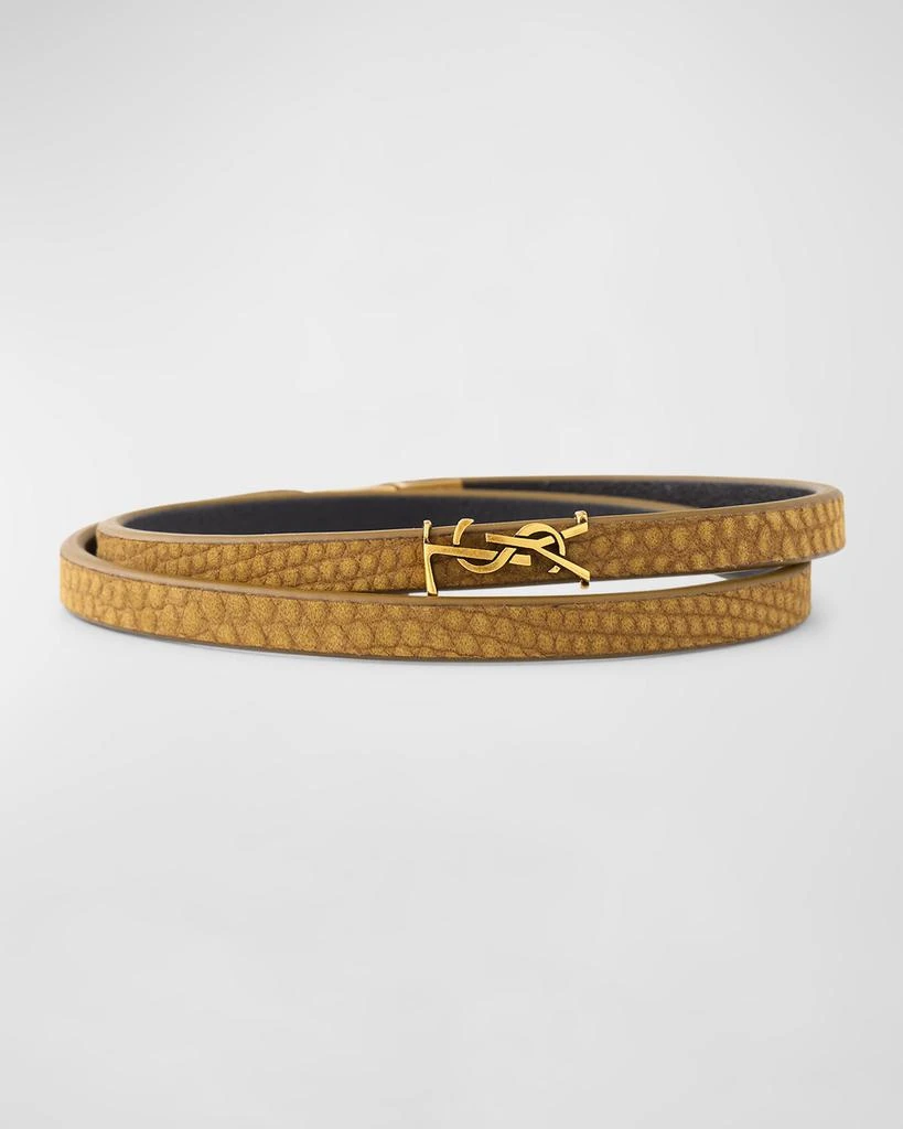 Yves Saint Laurent Leather Double-Wrap YSL Bracelet 1