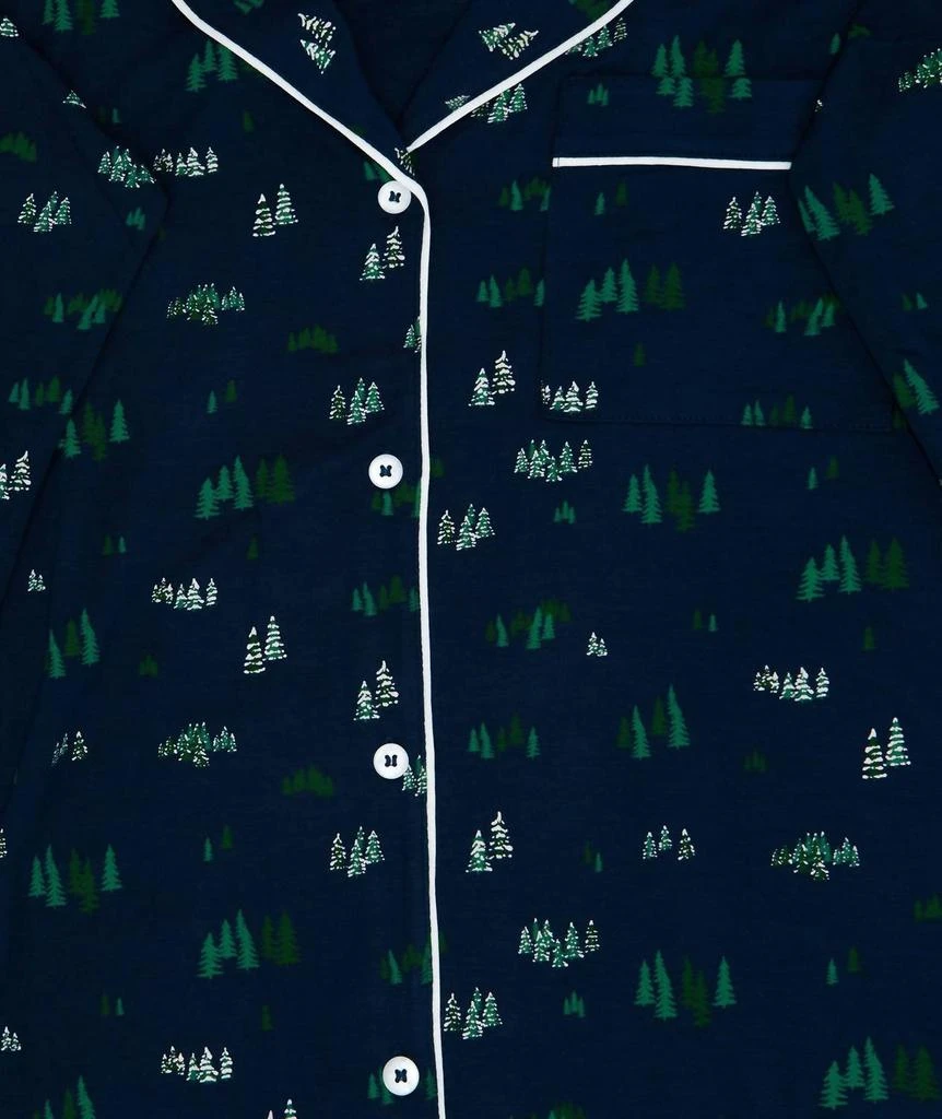 Eberjey Women
s Gisele Printed Long Pj Set In Forest Pine Navy/ivory 4