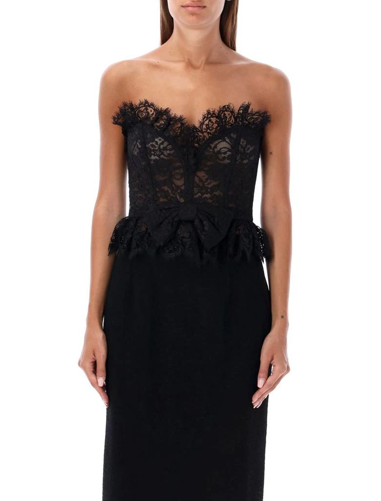 Alessandra Rich Alessandra Rich Bow Lace Bustier Top 1
