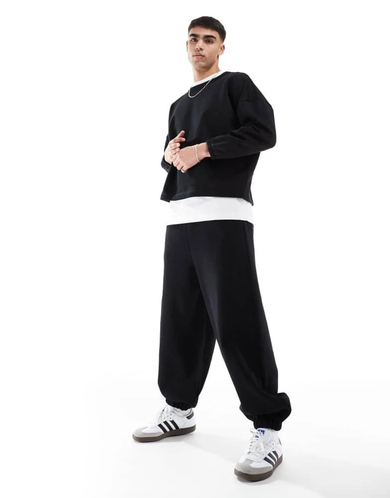 ASOS ASOS DESIGN premium co-ord heavyweight boxy oversized sweatshirt in black - BLACK - BLACK 2