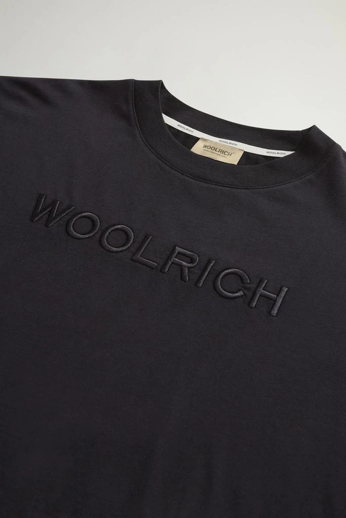 Woolrich T-shirt in Pure Pima Cotton with Chest Logo - Women - Black 6