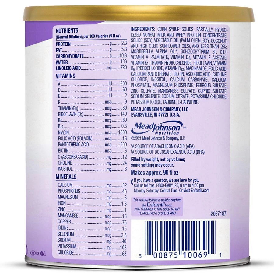 Enfamil Gentlease Infant Formula Powder Can 0-12M Makes 90 Ounces 2