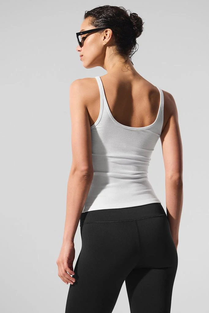 Alo Ribbed Prosper Tank - White 3