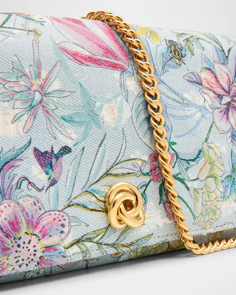 MICHELLE WILHITE Olivia Floral-Print Denim Clutch Bag 5