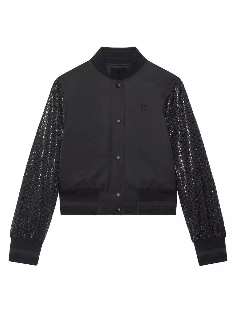 Givenchy Varsity Jacket In Silk And 4G Rhinestones 1