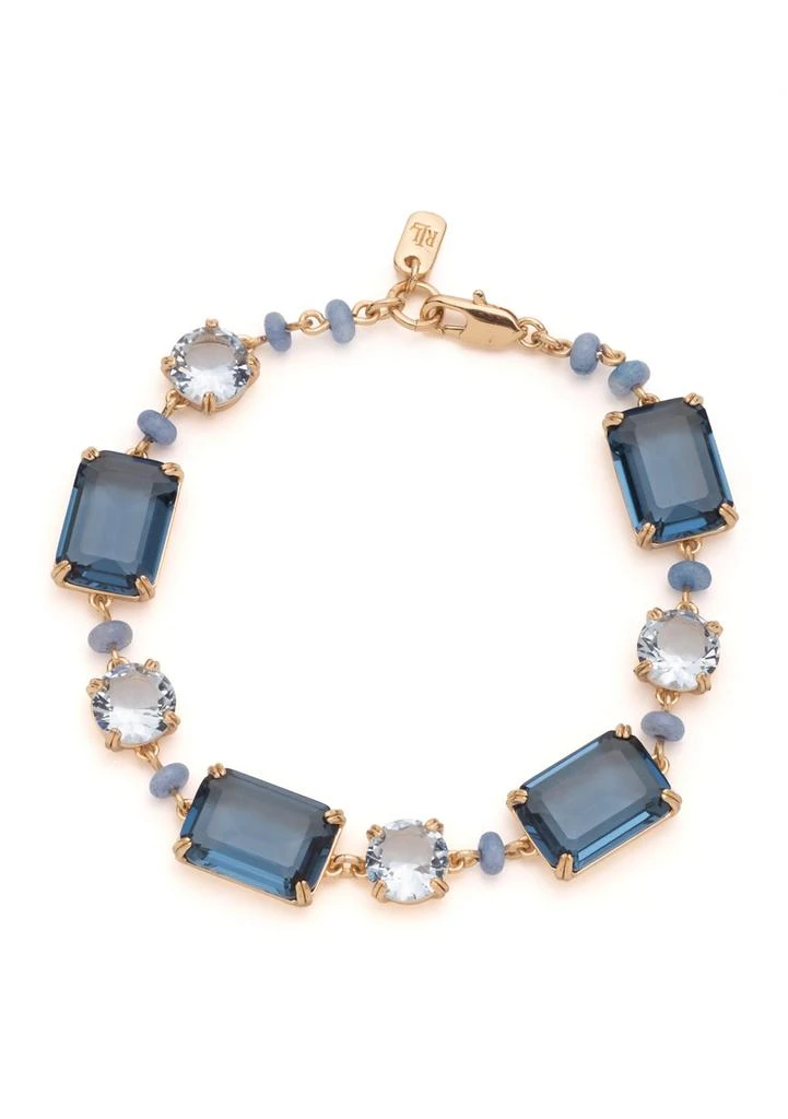 Ralph Lauren Gold Tone Blue Stone Flex Bracelet
