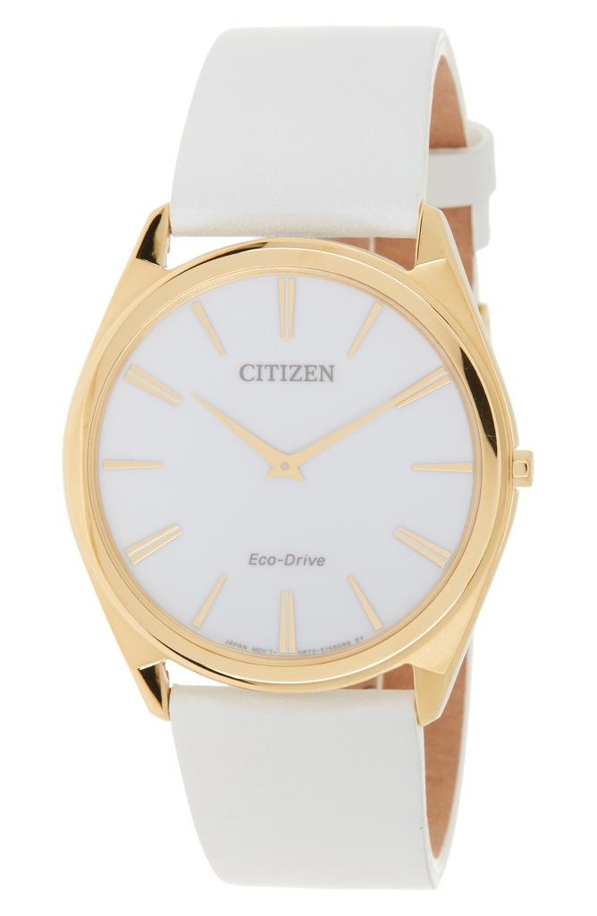 Citizen Women's Stiletto Eco-Drive Gold White Dial Stainless Steel Watch, 39mm