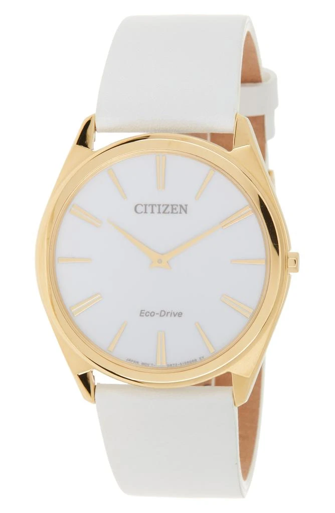 Citizen Women's Stiletto Eco-Drive Gold White Dial Stainless Steel Watch, 39mm 1