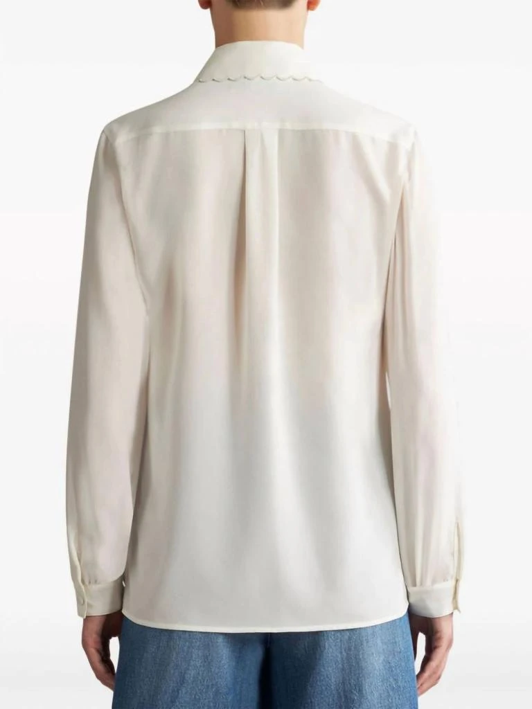 ETRO Scallop Detail Blouse In Ivory 4