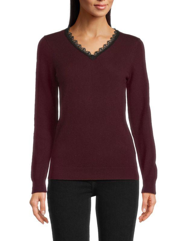 Sofia Cashmere Classic Fit V-Neck Cashmere Sweater