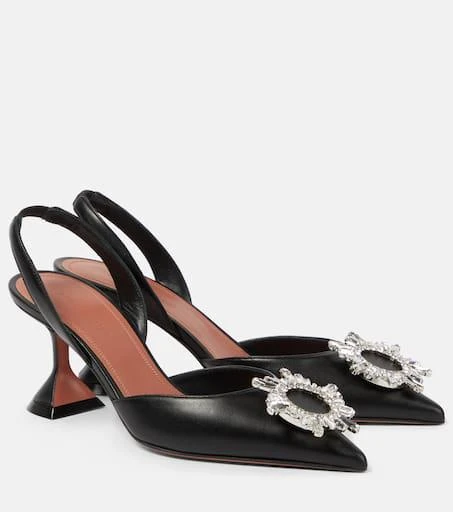 Amina Muaddi Begum 70 leather slingback pumps 1
