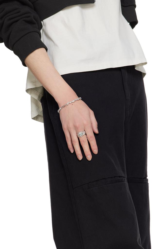 Veneda Carter SSENSE Exclusive Silver VC017 Hammered Gem Ring