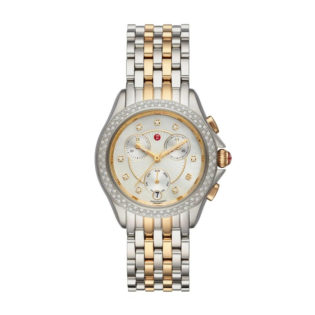 Michele MICHELE Women's Belmore Chronograph, Two-Tone 18K Gold-Plated Stainless Steel Watch, MWW29B000019 2